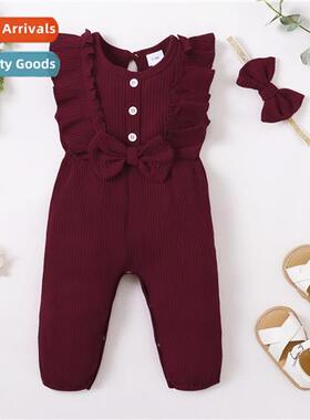 ins baby spring  autumn  2022 new n baby girl solid color sl