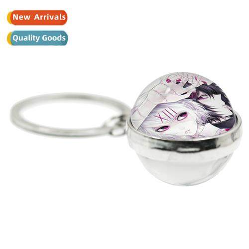 Anime peripheral keychain Tokyo Ghoul double-sided glass bal