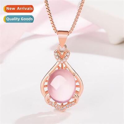 n drop hibiscus ste pendant female heart-shaped pink crystal