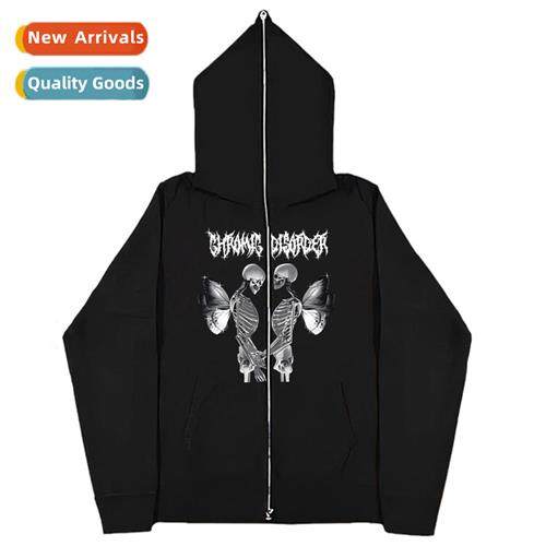 2023 dark skull print sweatshirt men  women hoodie gothic co
