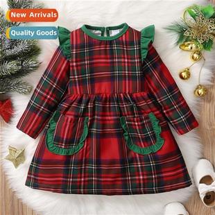 2021 new plaid Spring prin persaly Autumn childrens Girls