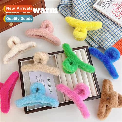 Autumn  winter plush scratch clip large ins wind shark clip