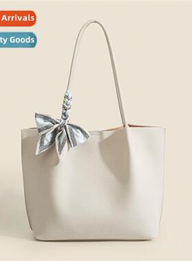 Tote bag cowhide large bag shoulder bag female 2023 new simp