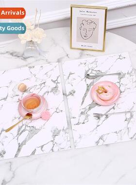 Marble grain lear placemats coasters double-sided n-slip Pu