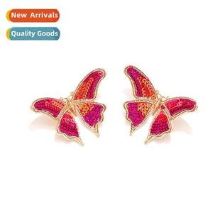 fashi seq new wind vacati earrings insect woven cute niche