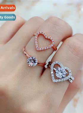 Double Sterling Silver Ring Women Fashi Creative 925 Silver