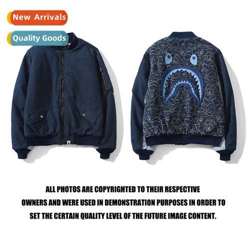 Japanese hipster shark head tang style denim washed fabric b