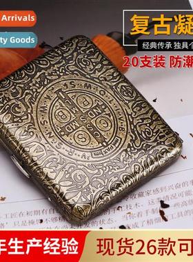 New brze flower 20pcs metal imati copper cigarette case flip