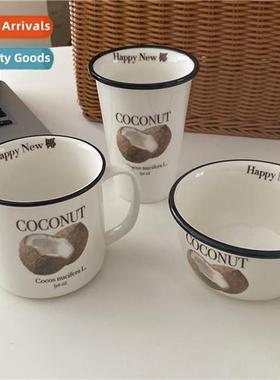 Korea high color value cocut ceramic cup creative cup mug mu
