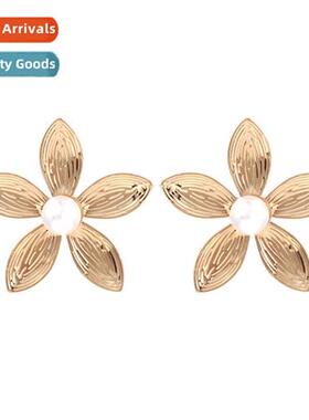Fashi persalized flowers zinc alloy chrysanmum earrings retr