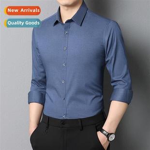 Mens lg-sleeved shirt business casual career formal wear 202