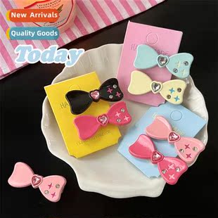 girl clip sweet side bow cool rhineste New colorful