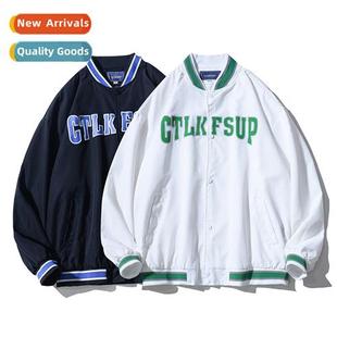 Retro Striped Sting 2023 Baseball Tide Collar Clothing Fall