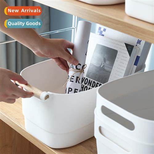 Japanese whe wooden hle storage basket toys sundries cosmeti