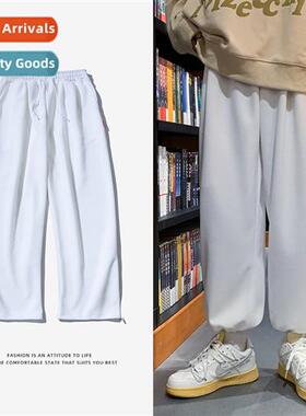 Waffle Sweatpants mens fall new nd men  women drawstring dra
