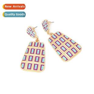 alloy oil design pop geomet niche style earrings retro drop