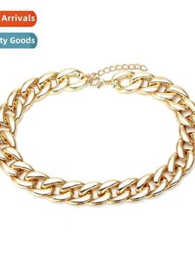 New simple gold-plated collarbe chain nd hip-hop necklace wo