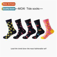 Trendy socks customized fru jacquard mid-calf socks fall and