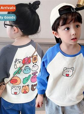 2022 Spring new fun pattern splicing collisi color baby boys
