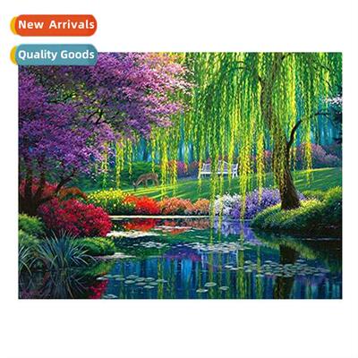 New hmade full embroidery river willow living room bedroom c