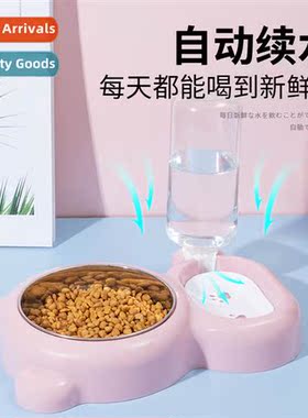 Bear Pet Double Bowl Cat Dog Automatic Feeder Drinker Wet Sp