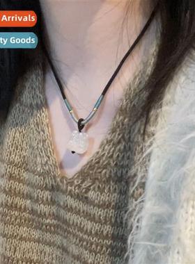 New Chinese translucent whe chalcedy waking li pendant neckl