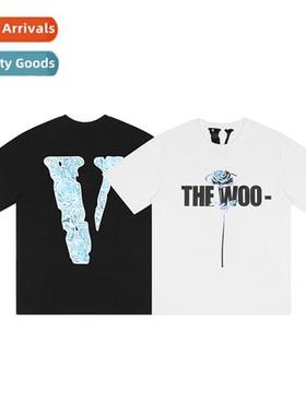 2022 new half-sleeve limed rose letters V nd ins men  women