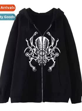 Dark wind hip-hop gothic Harajuku Y2Y kawaii zipper hoodie m