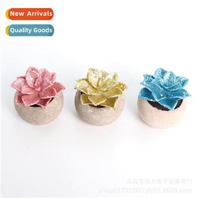 New gold dust Christmas succulent potted plants hotel home d