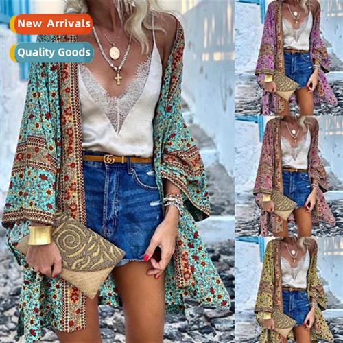 Womens 2021 early fall new thin secti loose bohemian lg-slee