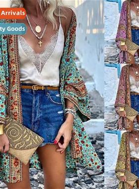 Womens 2021 early fall new thin secti loose bohemian lg-slee