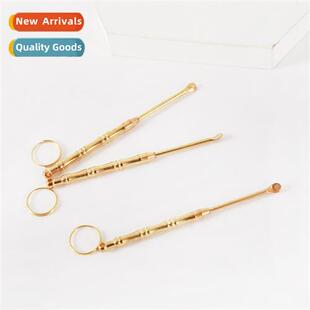 Creative bamboo ear spos brass ear scooper old-fashied ear p