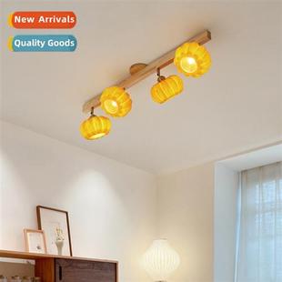 wind corridor style stri light log ceiling Japanese aisle