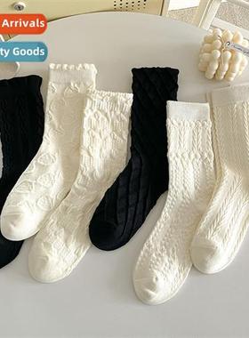 Whe beless socks female mid-calf socks ins tide spring and f