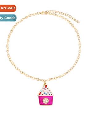 Korea Dgdaemun creative tide summer ice cream pendant neckla