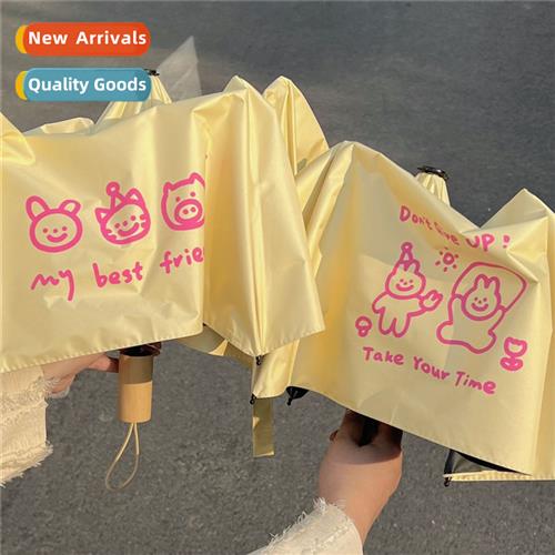 cute rabb vinyl sunscreen umbrella girl heart sunny  rainy d