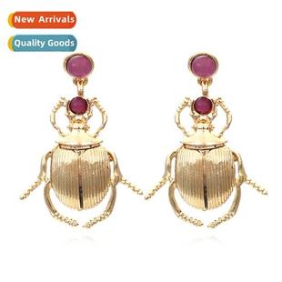 belly beetle earrings innovative beads insect rice persaly