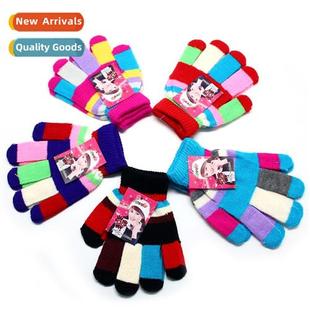 kids old finger full gloves striped colorful knted years