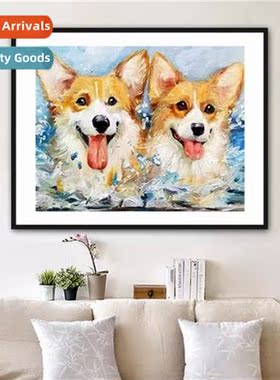 Diamd painting new DIY two puppies full round diamd hmade po