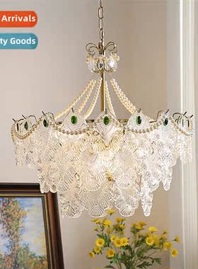 Post-modern romantic French crystal glass lamp an simple hal