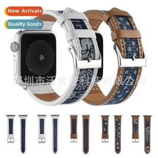 leather watch canvas watch8 floral Apple 适用Apple band