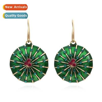 Korean walk show painted diamd ear hooks fashiable atmospher