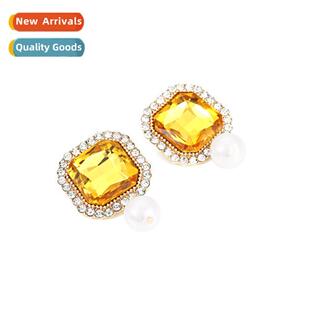 Design   persaly square inlaid stained glass earrings super