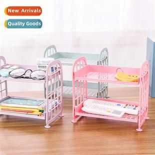 two tier desktop Creative multi plastic shelves layer hollow