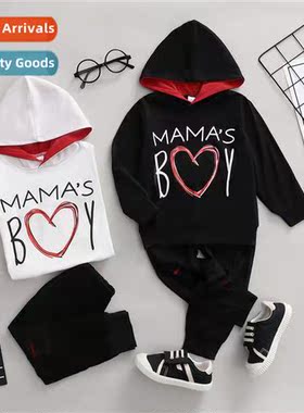 Girls spring  autumn  2021 new n lg-sleeved love print hoode