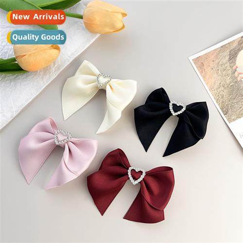 French retro love bow hair clips cute girls elegant temperam