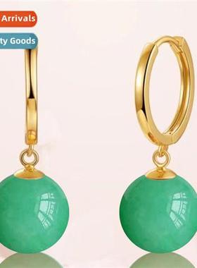 Natural Dgling jade earrings female temperament elegant chal