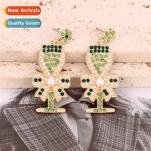 goblet earrings fashi New diamd persaly inlaid bow creative