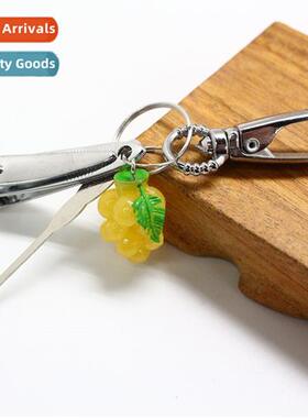 Grape keychain single ring keychain wh nail clipper ear pick