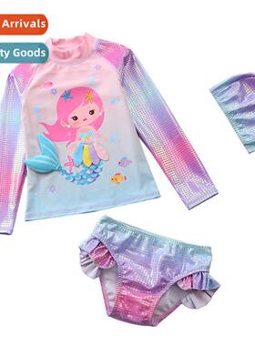 Childrens swimsus womens separates iring lg-sleeved swimsus